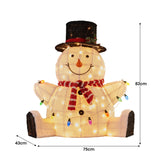 NNEDSZ Christabelle 82cm Sitting Snowman Christmas Display with Lights