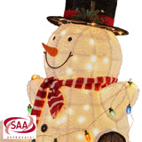 NNEDSZ Christabelle 82cm Sitting Snowman Christmas Display with Lights