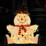 NNEDSZ Christabelle 82cm Sitting Snowman Christmas Display with Lights