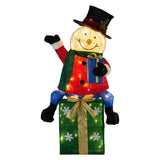 NNEDSZ Christabelle 85cm Christmas Snowman On Presents Display with Lights