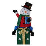 NNEDSZ Christabelle 85cm Christmas Snowman On Presents Display with Lights