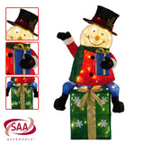 NNEDSZ Christabelle 85cm Christmas Snowman On Presents Display with Lights