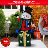 NNEDSZ Christabelle 85cm Christmas Snowman On Presents Display with Lights