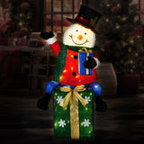 NNEDSZ Christabelle 85cm Christmas Snowman On Presents Display with Lights