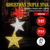 NNEDSZ Christabelle 120cm Triple Star Christmas Display with Lights