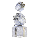 NNEDSZ Swishmas 83cm Triple Christmas Silver Giftbox Stack Display with Lights