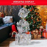 NNEDSZ Swishmas 83cm Triple Christmas Silver Giftbox Stack Display with Lights