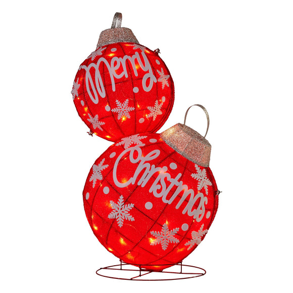 NNEDSZ Christabelle Oversized Christmas Bauble Display Warm White Led Lights Glitter