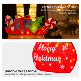 NNEDSZ Christabelle Elf in Gift Sack Christmas Display Warm White LED Lights 86cm for Decoration w/Wire Frame Construction