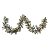 NNEDSZ Christabelle 2.7m Christmas Garland Snowy with LED Lights Stamford Spruce Tree Decoration Ornament