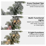 NNEDSZ Christabelle 2.7m Christmas Garland Snowy with LED Lights Stamford Spruce Tree Decoration Ornament