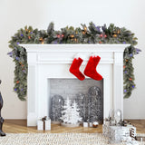NNEDSZ Christabelle 2.7m Christmas Garland Snowy with LED Lights Stamford Spruce Tree Decoration Ornament