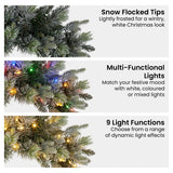 NNEDSZ Christabelle 61cm Christmas Wreath Snowy Stamford Spruce with Coloured LED Lights Front Door Decoration Ornament