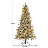 NNEDSZ National Tree Company Snowy Stamford Spruce 7.5ft Christmas Tree Multi Functional White Coloured LED Lights & Foot Pedal