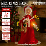 NNEDSZ Christabelle 1.1m Musical LED Animated Christmas Mrs Claus Glowing Candle Ornament Decoration