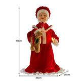 NNEDSZ Christabelle 1.1m Musical LED Animated Christmas Mrs Claus Glowing Candle Ornament Decoration