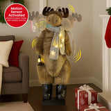 NNEDSZ Christabelle 1.5m Musical LED Animated Christmas Moose Decoration Light-Up Lantern Ornament