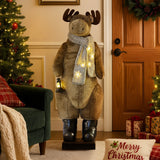 NNEDSZ Christabelle 1.5m Musical LED Animated Christmas Moose Decoration Light-Up Lantern Ornament