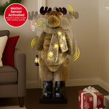 NNEDSZ Christabelle 1.1m Musical LED Animated Christmas Moose Decoration Light-Up Lantern Ornament