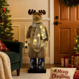 NNEDSZ Christabelle 1.1m Musical LED Animated Christmas Moose Decoration Light-Up Lantern Ornament