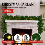 NNEDSZ Christabelle 2.7m Christmas Garland with LED Lights Chadwick Tree Decoration Ornament