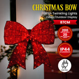 NNEDSZ Christabelle Christmas Display Bow 91cm with LED and Twinkle Lights 5 Functions Christmas Festive Decorations Display Big Wired Bow