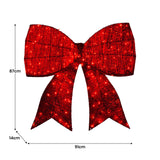 NNEDSZ Christabelle Christmas Display Bow 91cm with LED and Twinkle Lights 5 Functions Christmas Festive Decorations Display Big Wired Bow