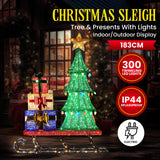 NNEDSZ Christabelle Christmas Display Sled 183cm With Tree And Presents Led Lights & C9 Bulbs