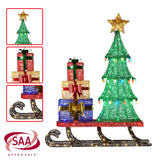 NNEDSZ Christabelle Christmas Display Sled 183cm With Tree And Presents Led Lights & C9 Bulbs