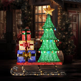 NNEDSZ Christabelle Christmas Display Sled 183cm With Tree And Presents Led Lights & C9 Bulbs
