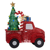 NNEDSZ Christabelle 1.4m Christmas Tree Truck Indoor Outdoor Display Decoration LED Lights Front Yard Lawn Statue Ornament