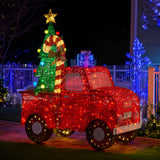 NNEDSZ Christabelle 1.4m Christmas Tree Truck Indoor Outdoor Display Decoration LED Lights Front Yard Lawn Statue Ornament