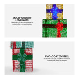 NNEDSZ Christabelle 190cm 4-piece Gift Stack Box Christmas Decor Bows Led Lights Xmas