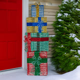 NNEDSZ Christabelle 190cm 4-piece Gift Stack Box Christmas Decor Bows Led Lights Xmas