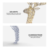 NNEDSZ Christabelle Large 1.5m Christmas Reindeer Outdoor Indoor Light-Up Display Decoration Lawn Statue LED Lights Red Bow