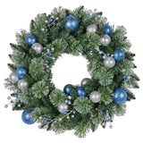 NNEDSZ Swishmas 61cm Blue Collection Multicolour Pre-Lit Christmas Wreath