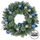 NNEDSZ Swishmas 61cm Blue Collection Multicolour Pre-Lit Christmas Wreath