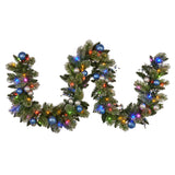 NNEDSZ Swishmas 274cm Blue Collection Multicolour Pre-Lit Christmas Garland