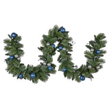 NNEDSZ Swishmas 274cm Blue Collection Multicolour Pre-Lit Christmas Garland
