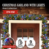 NNEDSZ Swishmas 274cm Blue Collection Multicolour Pre-Lit Christmas Garland