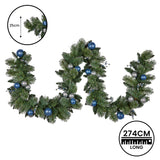 NNEDSZ Swishmas 274cm Blue Collection Multicolour Pre-Lit Christmas Garland