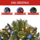 NNEDSZ Swishmas 274cm Blue Collection Multicolour Pre-Lit Christmas Garland