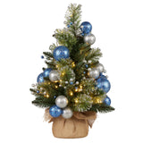 NNEDSZ Swishmas 61cm Blue Collection Pre-Lit Tabletop Christmas Tree