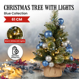 NNEDSZ Swishmas 61cm Blue Collection Pre-Lit Tabletop Christmas Tree