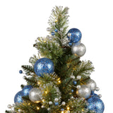NNEDSZ Swishmas 61cm Blue Collection Pre-Lit Tabletop Christmas Tree
