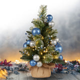 NNEDSZ Swishmas 61cm Blue Collection Pre-Lit Tabletop Christmas Tree