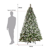 NNEDSZ Swishmas Snowy Crown Pine 2.3m Multicolour Pre-Lit Christmas Tree with 1453 Tips