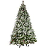 NNEDSZ Swishmas Snowy Crown Pine 2.7m Multicolour Pre-Lit Christmas Tree with 2429 Tips