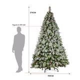 NNEDSZ Swishmas Snowy Crown Pine 2.7m Multicolour Pre-Lit Christmas Tree with 2429 Tips