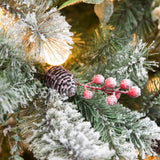 NNEDSZ Swishmas Snowy Crown Pine 2.7m Multicolour Pre-Lit Christmas Tree with 2429 Tips